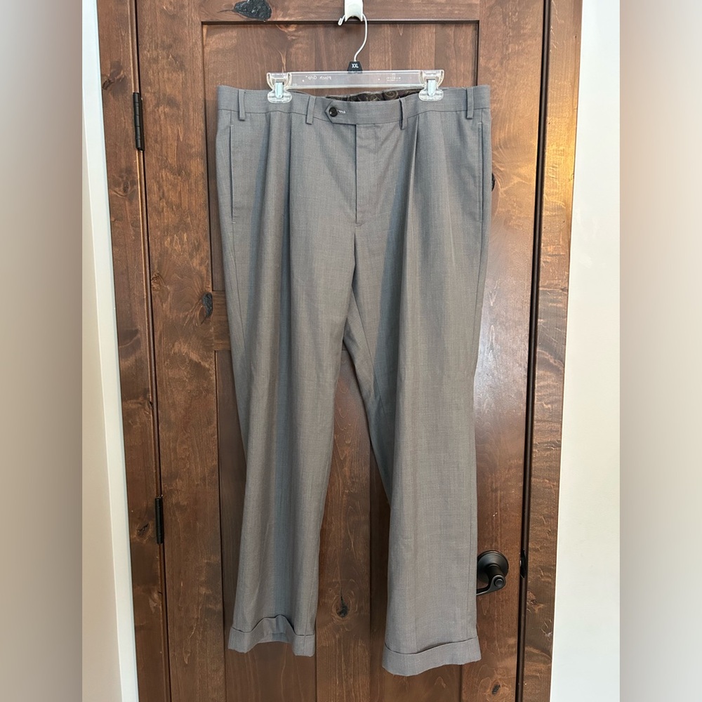 Lauren Ralph Lauren Dress Pants Men’s 38x30 Gray Pleated Cuffed Polyester Blend
